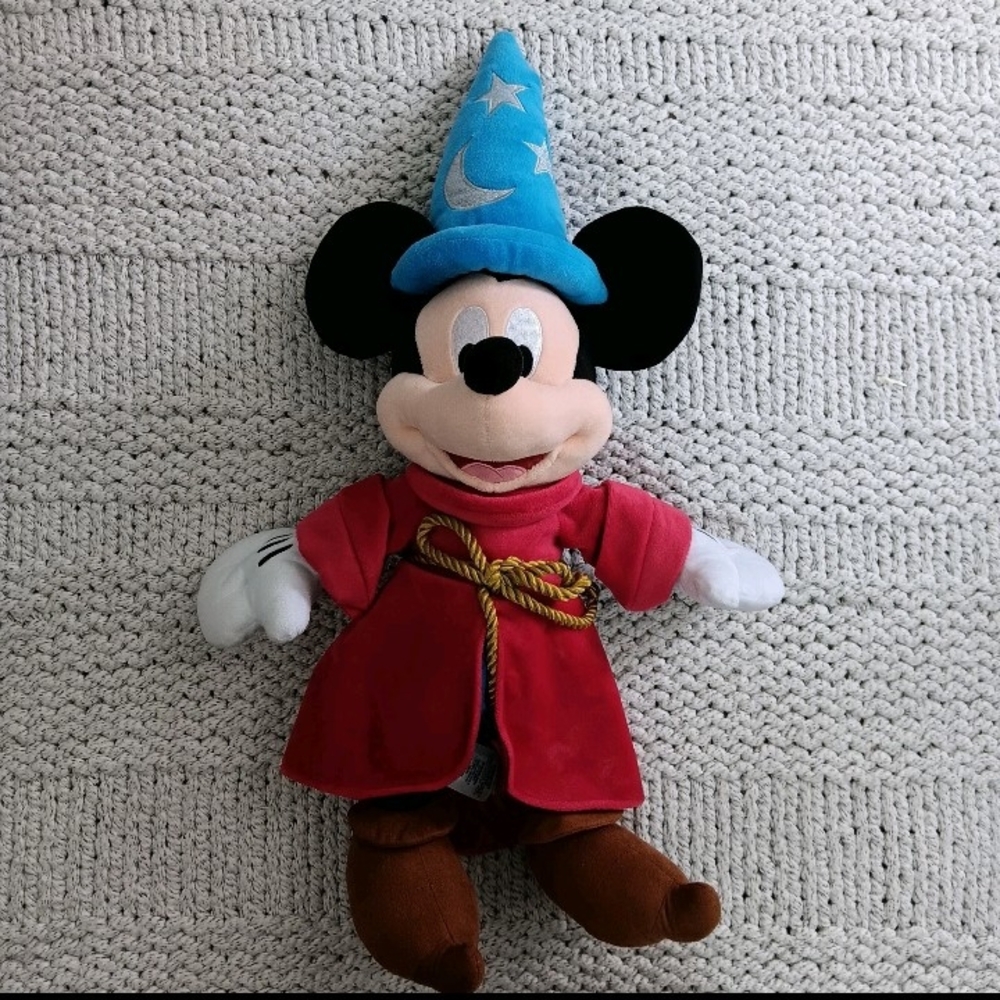 Disney Fantasia Sorcerer Mickey Mouse Plush with Blue and Red Outfit